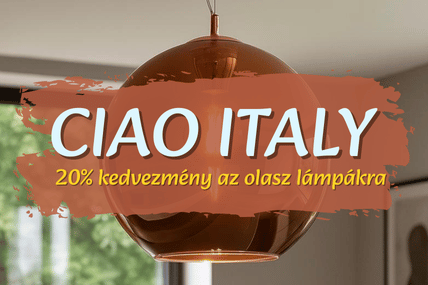CIAO ITALY: Lenyűgöző 20% kedvezmény olasz lámpákra