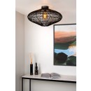 Lucide 03135/56/30 mennyezetre szerelhető lámpa Magali 1x40W | E27 - fekete, rattan, szabályozható