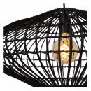Lucide 03435/56/30  mennyezeti függőlámpa Magali 1x40W | E27 - fekete, rattan, szabályozható