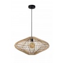 Lucide 03435/56/72  mennyezeti függőlámpa Magali 1x40W | E27 - világos fa, rattan, szabályozható