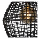 Lucide 03438/35/30 mennyezeti függőlámpa Alban 1x40W | E27 - fekete, rattan, szabályozható
