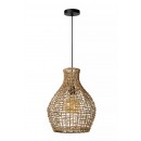 Lucide 03438/35/72 mennyezeti függőlámpa Alban 1x40W | E27 - világos fa, rattan, szabályozható