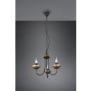 Trio 101700332 mennyezeti függőlámpa Livia 3x28W | E14 - fekete, barna