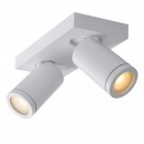 Lucide 09930/10/31 mennyezeti spotlámpa 2x5W | LED GU10 | 2x320lm | 2200K/3000K | IP44 - az izzó a csomag tartalma, fehér, állítható, szabályozható, CCT