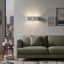 Ideal Lux 088273 fali lámpa Clip Small Argento 2x60W|E27 - ezüst, téglalap alakú