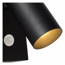 Lucide 09831/01/30 kültéri fali lámpa Taylor 1x5W | GU10 | IP54 - fekete, spot, állítható, mozgásérzékelő