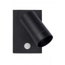Lucide 09831/01/30 kültéri fali lámpa Taylor 1x5W | GU10 | IP54 - fekete, spot, állítható, mozgásérzékelő