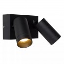 Lucide 09831/02/30 kültéri fali lámpa Taylor 2x5W | GU10 | IP54 - fekete, spot, állítható, mozgásérzékelő