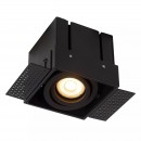 Lucide 09925/01/30 süllyeszthető spotlámpa Trimless 1x50W | GU10 - fekete, állítható, szabályozható