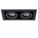 Lucide 09926/02/30 süllyeszthető spotlámpa Chimney  2x50W | GU10 - fekete, állítható, szabályozható