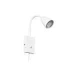 Trio 202670131 fali lámpa Wanda 1x10W | GU10 - rugalmas kar, kapcsoló a lámpatesten, fehér