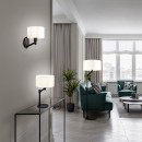 Trio 214470132 fali lámpa Cassio 1x40W | E27 - fekete, fehér