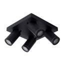 Lucide 09930/20/30 mennyezeti spotlámpa 4x5W | LED GU10 | 2200K/3000K | 4x320lm | IP44 - az izzó a csomag tartalma, fekete, állítható, szabályozható, CCT