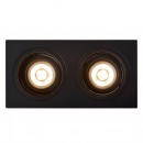 Lucide 22959/02/30 süllyeszthető spotlámpa Embed 2x50W | GU10 - fekete, állítható, szabályozható
