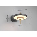 Trio T240270180 LED fali lámpa KEATON  | 10W integrált LED forrás | 1x1200lm | 2300+3000+4000K | Trio - SwitchDimmer | fekete | aranyszínű