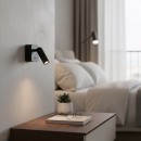 Ideal Lux 260655 LED fali lámpa Bean square 1x3,5W | 220lm | 3000K - kapcsoló a lámpán, fekete