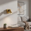 Ideal Lux 260662 LED fali lámpa Bean square 1x3,5W | 220lm | 3000K - kapcsoló a lámpán, sárgaréz