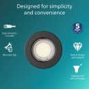 Philips 8720169392748 süllyeszthető lámpakeret Peridot GU10 | fekete