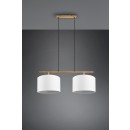 Trio 301200201 mennyezeti függőlámpa Korba 2x60W | E27 - fa, fehér