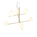 Trio 302000608 mennyezeti függőlámpa Pure 6x28W | E14 - állítható magasság, sárgaréz, fehér