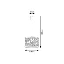 Rabalux 3079 mennyezeti függőlámpa Hanka 1x40W | E27 - rózsaszín, fehér mintás
