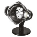 Emos DCPC03 LED dekorációs kivetítő - hópelyhek 4W | IP44 - fehér, forgó fény, fekete
