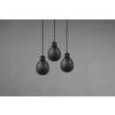 Trio 310730332 mennyezeti függőlámpa Henley 3x40W | E27 - állítható magasság, fa, fekete