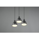Trio 310730332 mennyezeti függőlámpa Henley 3x40W | E27 - állítható magasság, fa, fekete