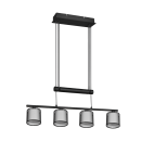 Trio 311400432 függőlámpa Burton 4x28W | E14 - állítható magasság, fehér, fekete
