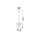 Rabalux 3118 mennyezeti függőlámpa Cardamom 1x40W | E14 - füstüveg, ezüst tölgy