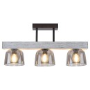 Rabalux 3119 mennyezeti függőlámpa Cardamom 3x40W | E14 - füstüveg, ezüst tölgy