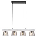 Rabalux 3120 mennyezeti függőlámpa Cardamom 4x40W | E14 - füstüveg, ezüst tölgy