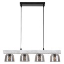 Rabalux 3120 mennyezeti függőlámpa Cardamom 4x40W | E14 - füstüveg, ezüst tölgy