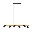Trio 312490632 mennyezeti függő spotlámpa Marley 6x35W | GU10 - fa, fekete