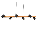 Trio 312490632 mennyezeti függő spotlámpa Marley 6x35W | GU10 - fa, fekete