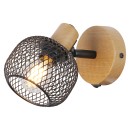 Rabalux 3127 fali lámpa Grendel 2x40W | E14 - fa, fekete