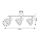 Rabalux 3135 mennyezetre szerelhető spotlámpa Rattan 3x15W | E14 - fekete, natúr