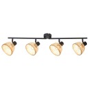 Rabalux 3136 mennyezetre szerelhető spotlámpa Rattan 4x15W | E14 - fekete, natúr