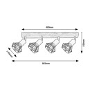 Rabalux 3140 mennyezetre szerelhető spotlámpa Zeus 4x40W | E14 - fa, fekete