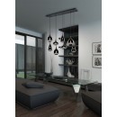 Trio 317000832 függőlámpa Lumina 8x40W | E14 - állítható magasság, fekete