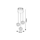 Rabalux 3178 mennyezeti függőlámpa Monet 3x40W | E27 - füstüveg, króm