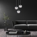 Rabalux 3178 mennyezeti függőlámpa Monet 3x40W | E27 - füstüveg, króm