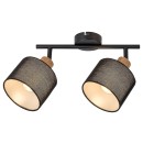 Rabalux 3245 mennyezetre szerelhető spotlámpa Miguel 2x40W | E14 - fekete, fa