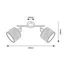 Rabalux 3245 mennyezetre szerelhető spotlámpa Miguel 2x40W | E14 - fekete, fa