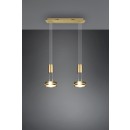 Trio 326510208 LED mennyezeti függőlámpa Franklin 2x9W | 2100lm | 3000K - 3 fázisú fényerő-szabályozás, állítható magasság, sárgaréz