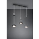 Trio 326510342 LED mennyezeti függőlámpa Franklin 3x9W | 3150lm | 3000K - 3 fázisú fényerő-szabályozás, állítható magasság, antracit