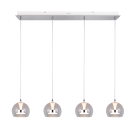 Trio T331610406 LED mennyezeti függőlámpa FLYNT  | 8W integrált LED forrás | 4x880lm | 2300+3000+4000K | a kábelen | Trio - SwitchDimmer | króm | átlátszó