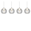Trio T331610406 LED mennyezeti függőlámpa FLYNT  | 8W integrált LED forrás | 4x880lm | 2300+3000+4000K | a kábelen | Trio - SwitchDimmer | króm | átlátszó