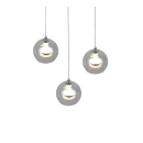 Trio T331630306 LED mennyezeti függőlámpa FLYNT  | 8W integrált LED forrás | 3x880lm | 2300+3000+4000K | a kábelen | Trio - SwitchDimmer | króm | átlátszó