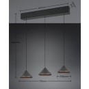 Trio 336210332 LED mennyezeti függőlámpa LAGUNA | 5W integrált LED forrás | 500lm | 2300+3000+4000K